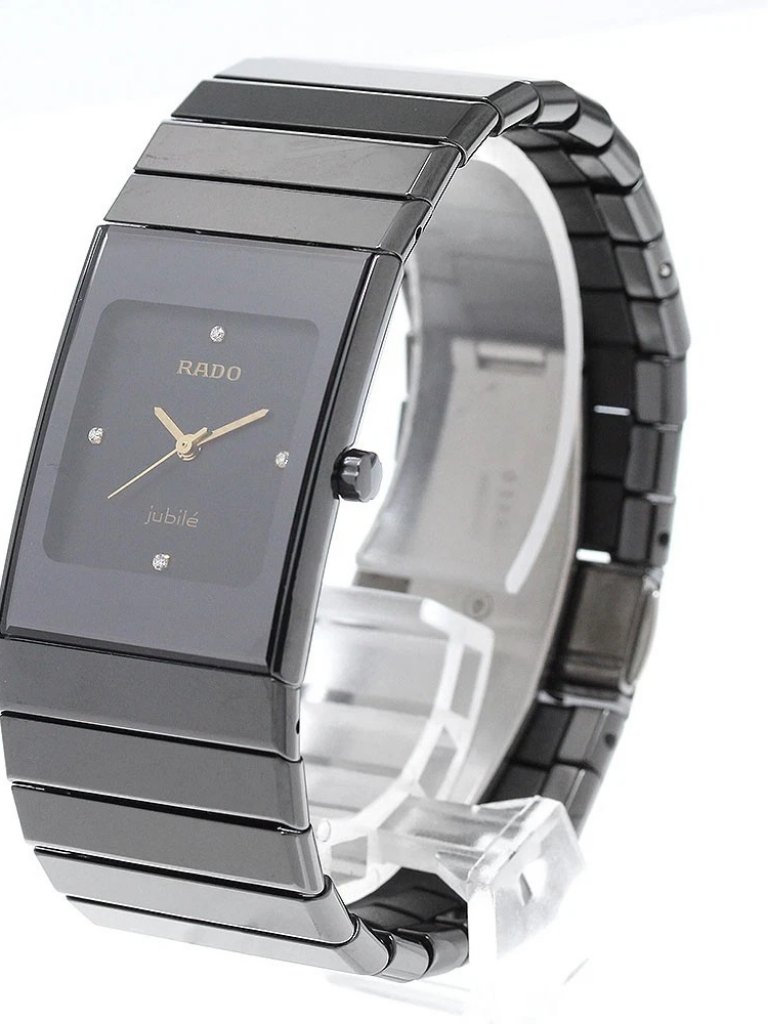 Rado Jubilee 20502953 4p Diamond Black Dial Quartz Mens Watch971473